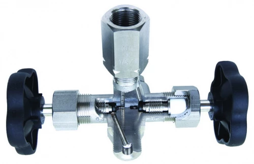 КЗИТ-25л-А-G1/2"/G1/2" Клапан игольчатый 3-х ходовой со сливом УТ000003578